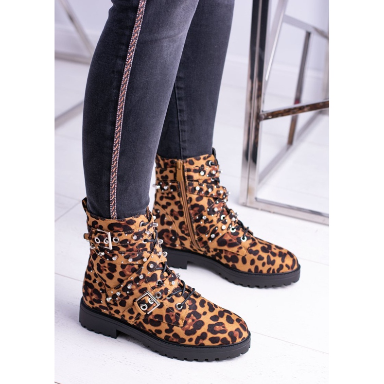 Bottes Hautes Femme Motif Léopard Albère brun 2