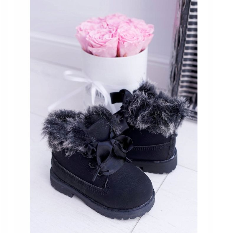 FRROCK Bottes chaudes noires pour enfants Fobos le noir 2