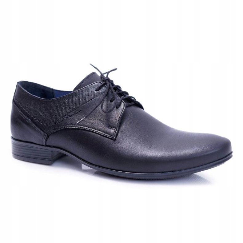 Nikopol 1622 Chaussures habillées en cuir noir pour hommes 1