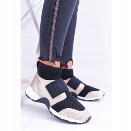 Chaussures de sport pour femmes Lu Boo avec une chaussette Gold Glitter Phantom noir multicolore jaune 2