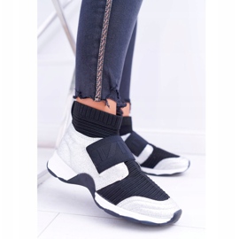 Chaussures De Sport Femme Lu Boo Avec Chaussette Silver Glitter Phantom noir gris multicolore 1