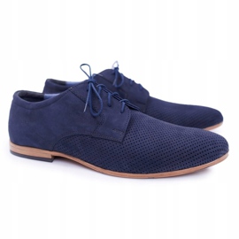 Bednarek Polish Shoes Richelieu Homme Bednarek Nubuck Ajouré Bleu Marine Hermes 1