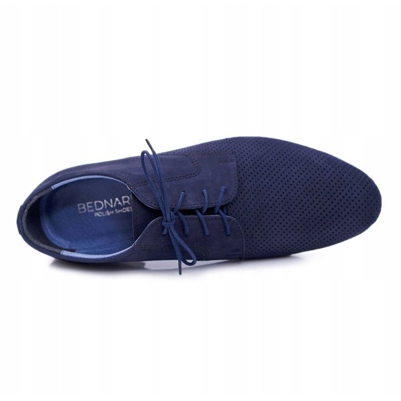 Bednarek Polish Shoes Richelieu Homme Bednarek Nubuck Ajouré Bleu Marine Hermes 2