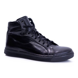 Bednarek Polish Shoes Baskets Cuir Homme Bednarek Noir Edys 1