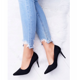 FB1 Escarpins Femme En Daim En Spitz Noir Crème le noir 7