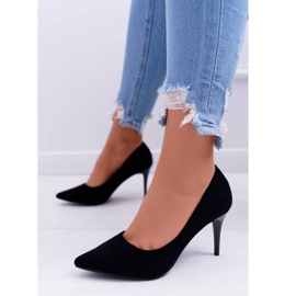FB1 Escarpins Femme En Daim En Spitz Noir Crème le noir 1