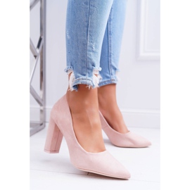 SEA Escarpins Pour Femmes Sur Un Talon En Daim Rose Fraise 1