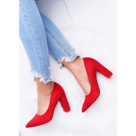 SEA Escarpins Pour Femmes À Talons En Daim Rouge Fraise 7