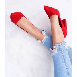 SEA Escarpins Pour Femmes À Talons En Daim Rouge Fraise 8