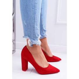 SEA Escarpins Pour Femmes À Talons En Daim Rouge Fraise 4