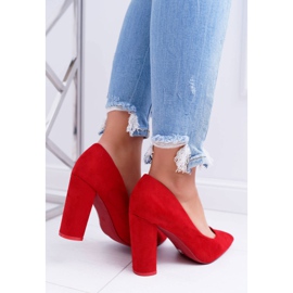 SEA Escarpins Pour Femmes À Talons En Daim Rouge Fraise 6