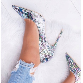 Escarpins Femme Lu Boo Vert Serpent Spitz Iris multicolore 5