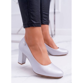 Escarpins Femme Sergio Leone PB130 Argent Perle Ambre gris 2 Escarpins Femme Sergio Leone PB130 Argent Perle Ambre gris 2