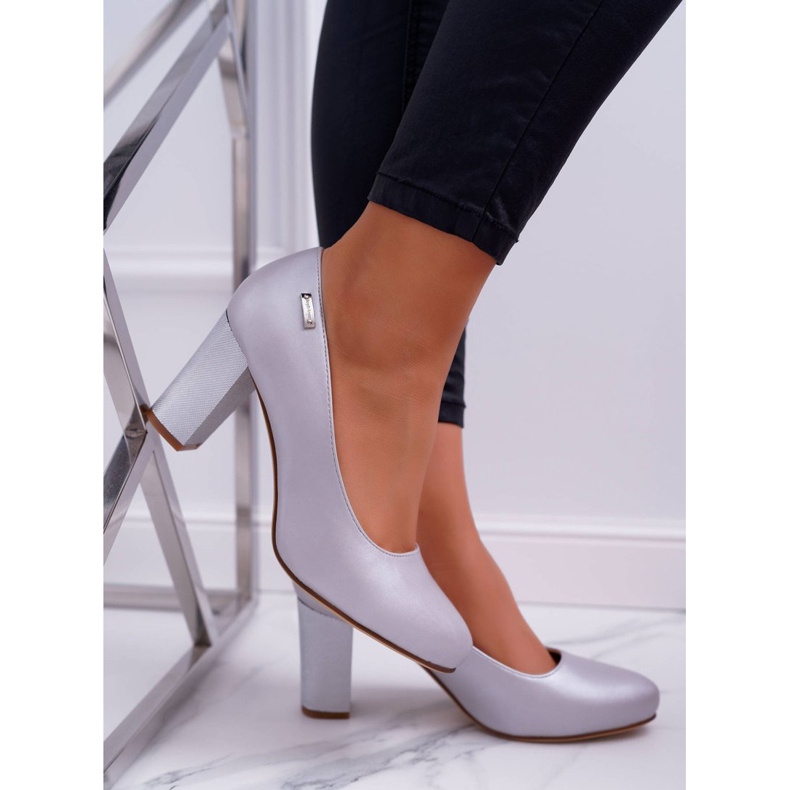 Escarpins Femme Sergio Leone PB130 Argent Perle Ambre gris 1 Escarpins Femme Sergio Leone PB130 Argent Perle Ambre gris 1