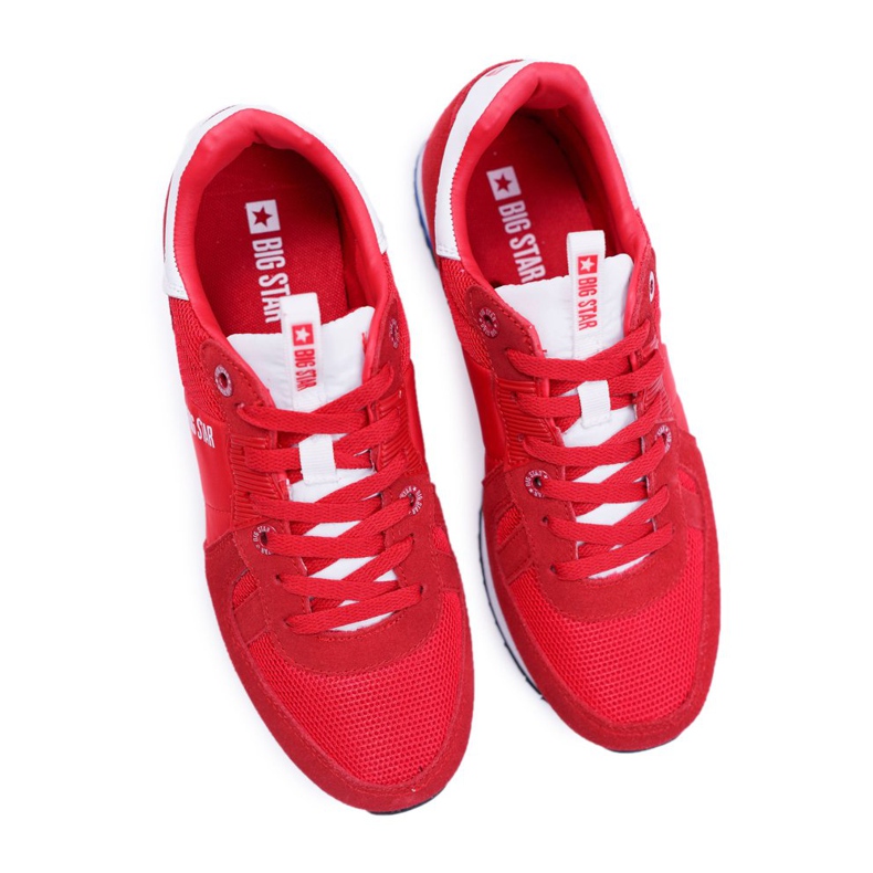 Chaussures De Sport Pour Hommes Big Star Suede Cuir Rouge DD174322 1