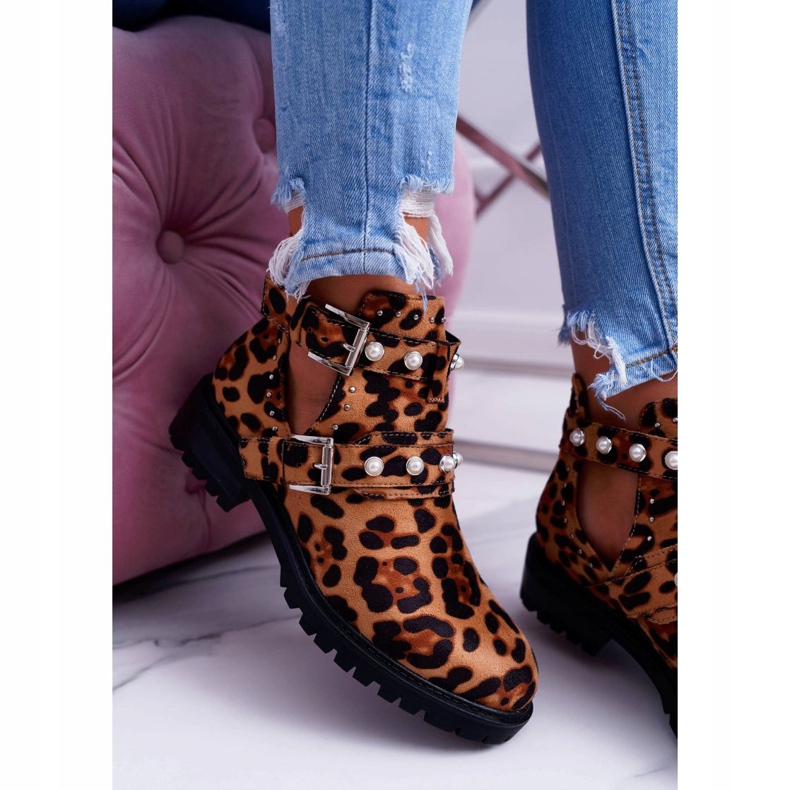 NFR Boots panthère à découpes Cadenza brun 2