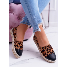 NFR Espadrilles Femme Léopard Flaty brun 6