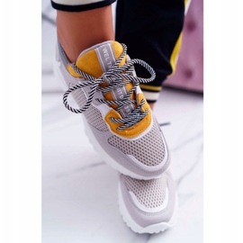 NFR Chaussures de sport pour femmes à semelle haute jaune Chillout gris multicolore 2