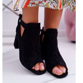 Vinceza Sandales bottines noires sur une barre à bouts ouverts gris 2