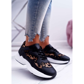 FRJ Chaussures Sport Femme Noir Léopard Mezeno 1