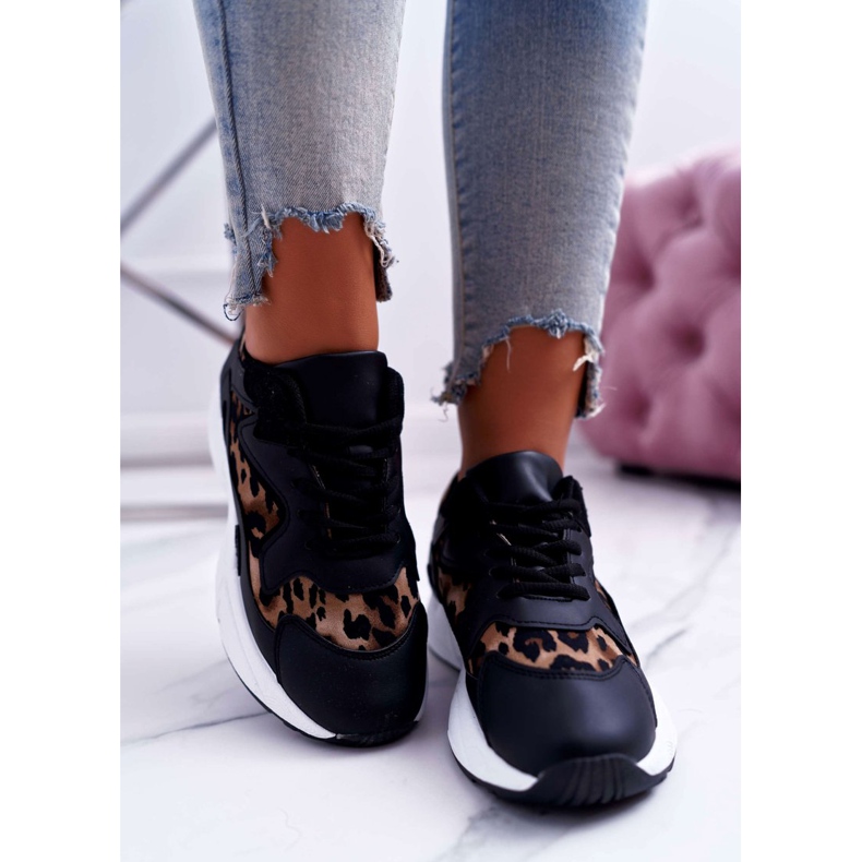 FRJ Chaussures Sport Femme Noir Léopard Mezeno 2
