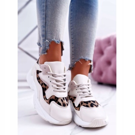 FJ1 Chaussures Sport Femme Beige Léopard Mezeno blanche brun 2