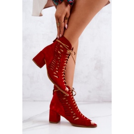 Cuir Daim Femme Maciejka Rouge 04040-08 4