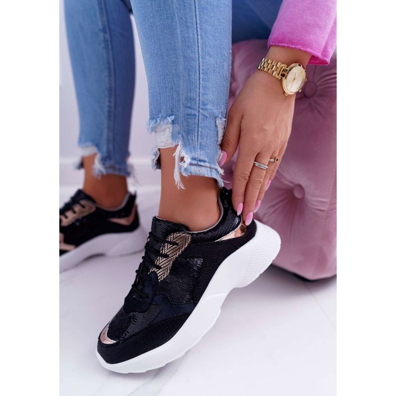 Moow Chaussures de sport pour femmes Noir Rendy jaune 1