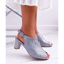 Sandales À Talons Hauts Pour Femmes Sergio Leone SK800 Gris Fanfara 1