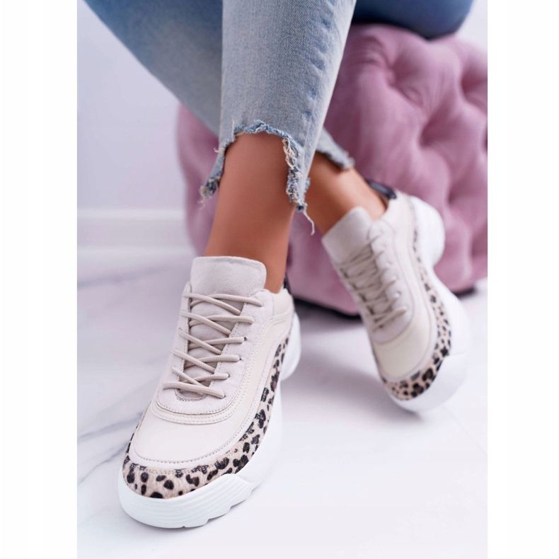 FC1 Chaussures de sport femme Léopard Debora beige brun 2 FC1 Chaussures de sport femme Léopard Debora beige brun 2