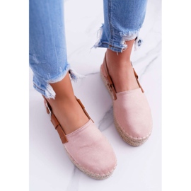 NFR Espadrilles Femme En Daim Sur La Plateforme Rose Parteno 3