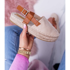 NFR Espadrilles Femme En Daim Sur Une Plateforme Parteno Beige 5