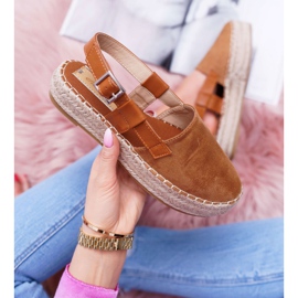 NFR Espadrilles En Daim Femme Sur La Plateforme Camel Parteno brun 5