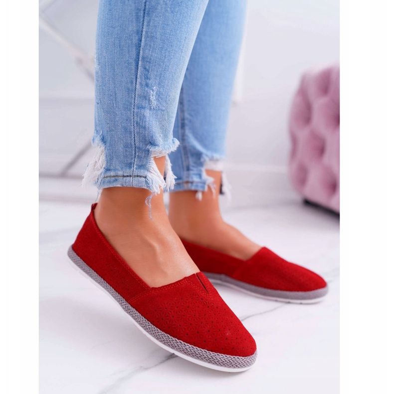 S.Barski Espadrilles Femme Cuir Daim Rouge Bimbo 1