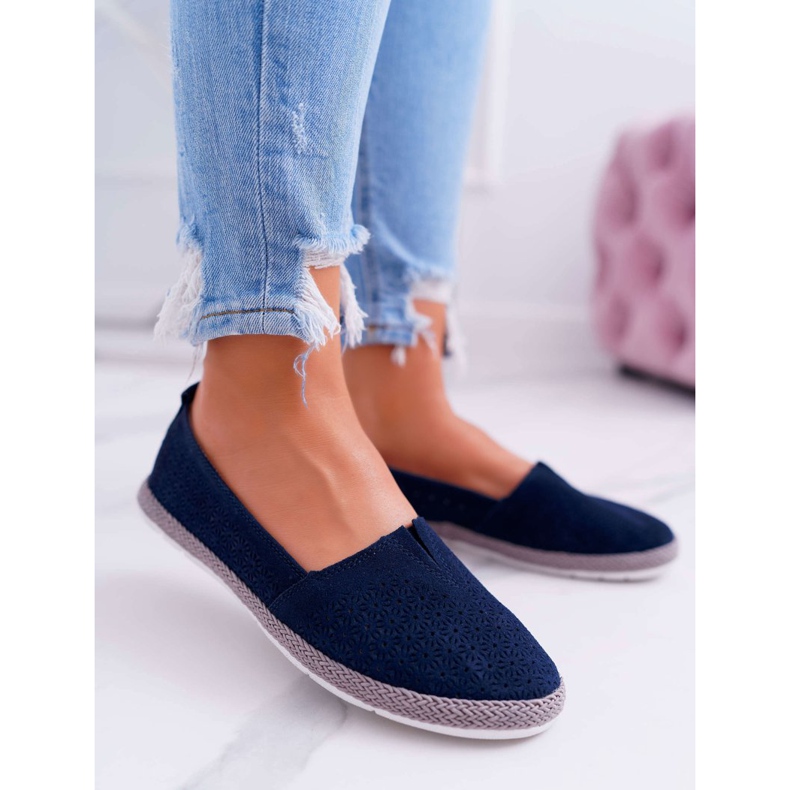 S.Barski Espadrilles Femme Cuir Daim Bleu Marine Bimbo 1