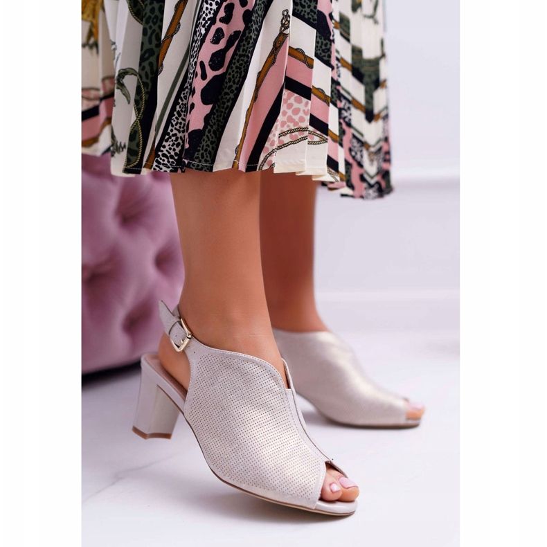 Sandales À Talons Hauts Pour Femmes Sergio Leone SK800 Beige Fanfara 1