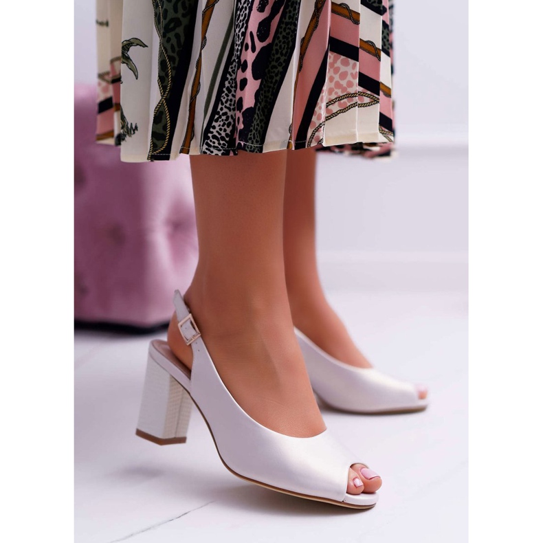 Sandales À Talons Hauts Pour Femmes Sergio Leone SK765 Beige Perle Vime 1