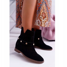 Bottines Femme Laura Messi 1890 Cuir Daim Noir Darmah le noir 1