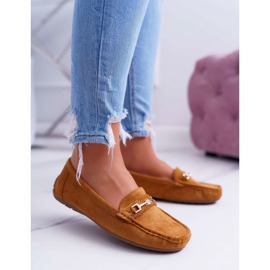 CON Mocassins Femme Léger Eco-suède Camel Think brun 1