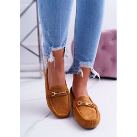 CON Mocassins Femme Léger Eco-suède Camel Think brun 2