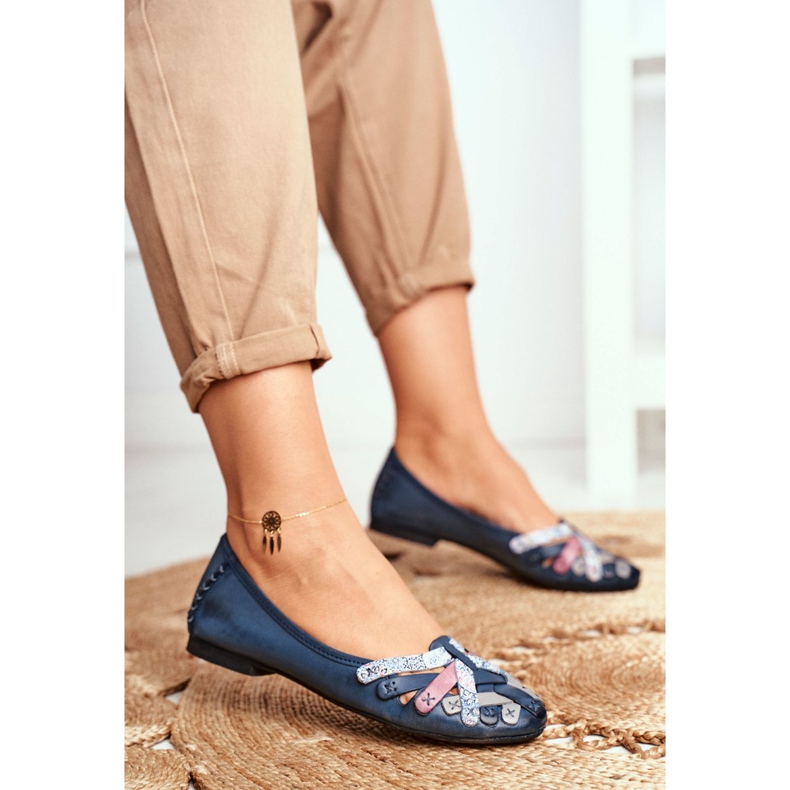Ballerines Femme Maciejka Cuir Bleu Marine 01358 2