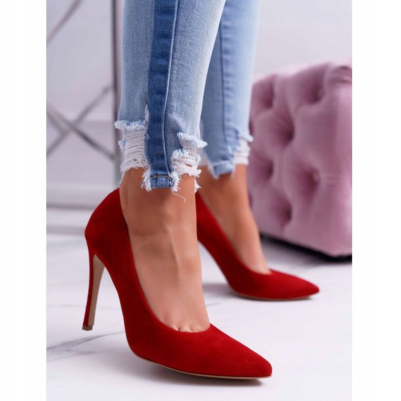 Escarpins Femme Laura Messi 1727 Cuir Daim Rouge Valentine 1