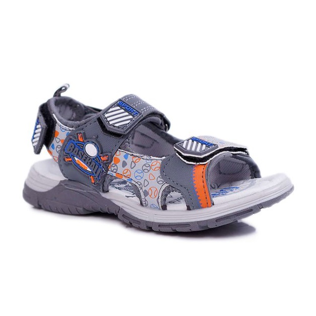 FRROCK Sandales Enfant Garçon Avec Velcro Gris Reksio 1