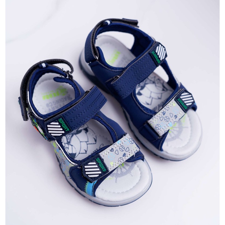 FRROCK Sandales Enfant Garçons Avec Velcro Bleu Marine Reksio 1 FRROCK Sandales Enfant Garçons Avec Velcro Bleu Marine Reksio 1