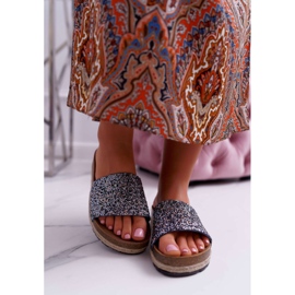 S.Barski Pantoufles pour femmes élégantes semelle épaisse en jersey bleu 2 S.Barski Pantoufles pour femmes élégantes semelle épaisse en jersey bleu 2