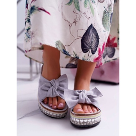 Chaussons Femme Nœud Semelle Épaisse Gris Milady 2