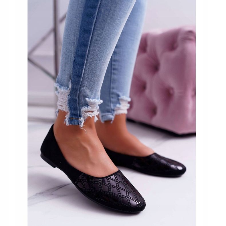 EVE Ballerines Femme Merante Noires En Daim le noir 1
