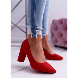 SEA Escarpins Femme À Talons En Daim Rouge Framboise 1