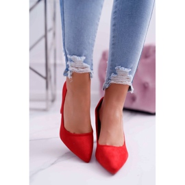 SEA Escarpins Femme À Talons En Daim Rouge Framboise 2