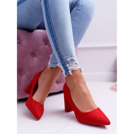 SEA Escarpins Femme À Talons En Daim Rouge Framboise 5